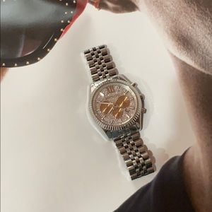 Michael kors silver pave Lexington watch